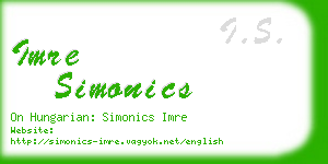 imre simonics business card